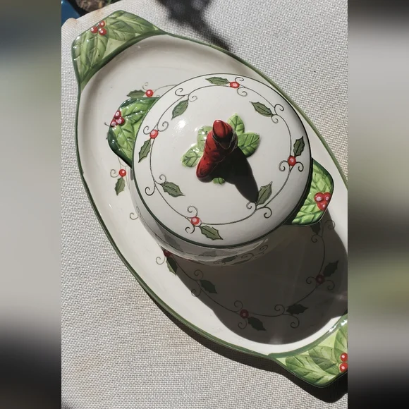 Temp-Tations Green and Red Holiday Dish Set - Picture 2 of 7